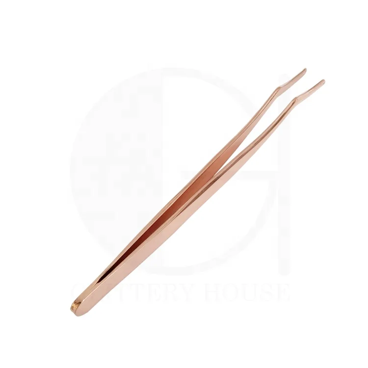 eyelash applicator long clip rose gold strip eyelash tweezer private label false eyelash tweezer makeup tools lash tweezers