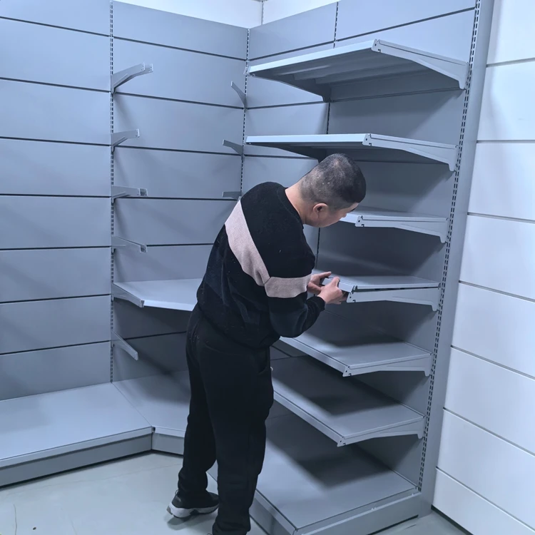 Дешевая стальная металлическая одна сторона продуктовый магазин розничный Супермаркет Полка Стеллаж