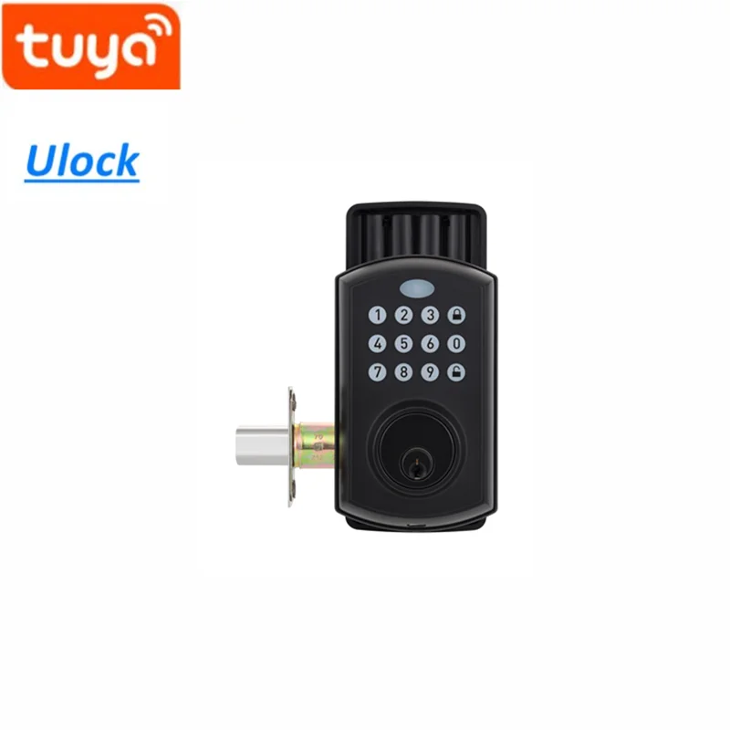 digital keypad front door lock tuya app smart door lock wifi deadbolt mortise cylinder outdoor smart gate lock