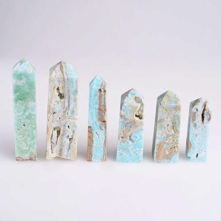 High Quality Natural Gemstone Moss Agate Point Crystal Geode Large Tower For Healing Decoration