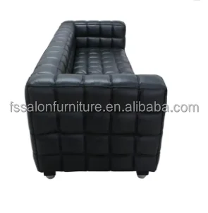 2023 New Premium Luxury Barber Shop Waiting Sofa Beauty Shop Waiting Area Sofa Black Elegant Morden  Sofa