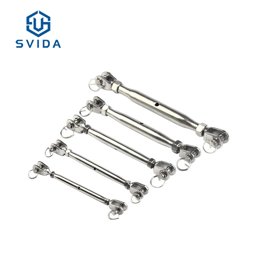 Stainless Steel Close Body Turnbuckle Threaded Stud Tension Terminal Wire Rope Turnbuckle