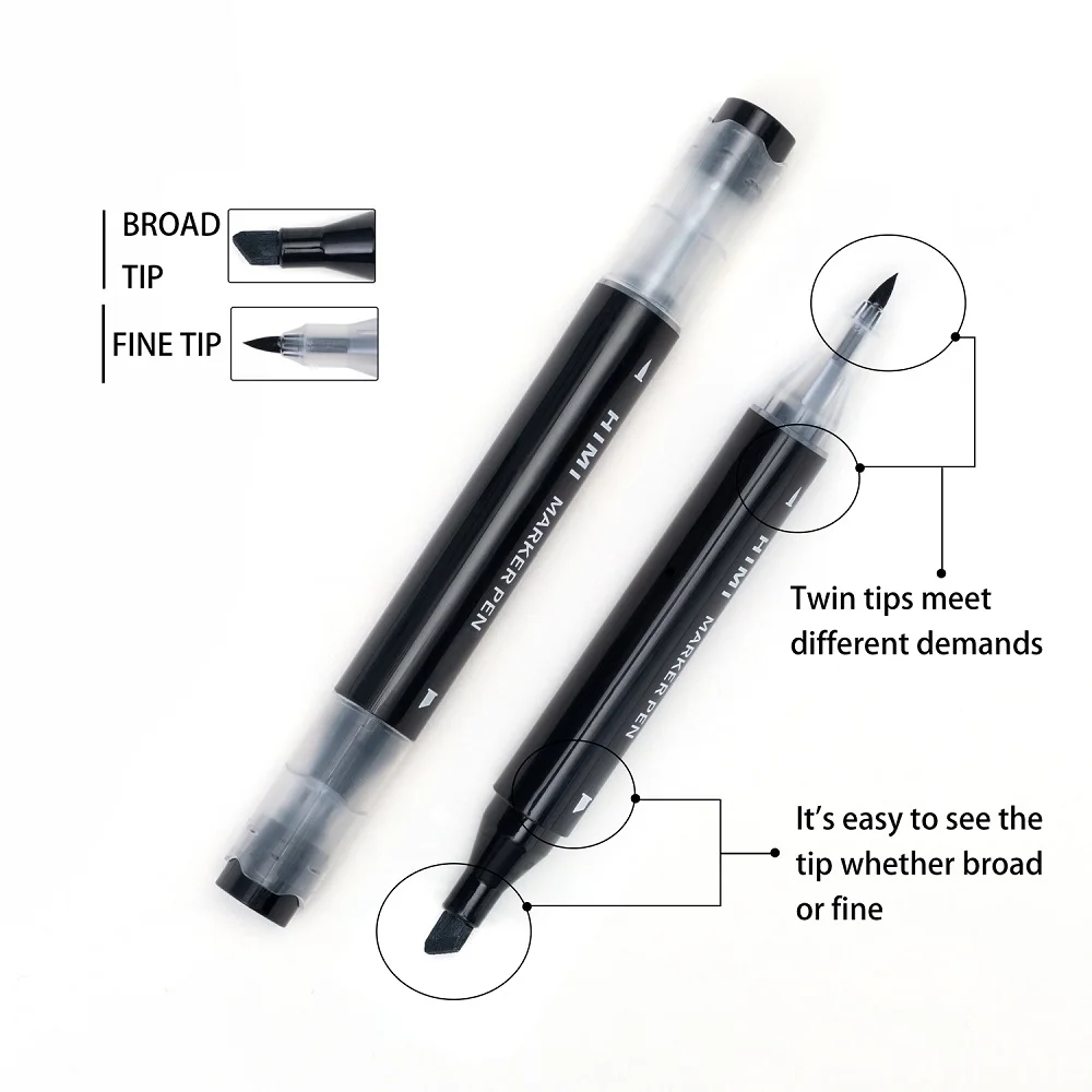 Skin-friendly Marker Pen 24 Colors Twin Marker Pen