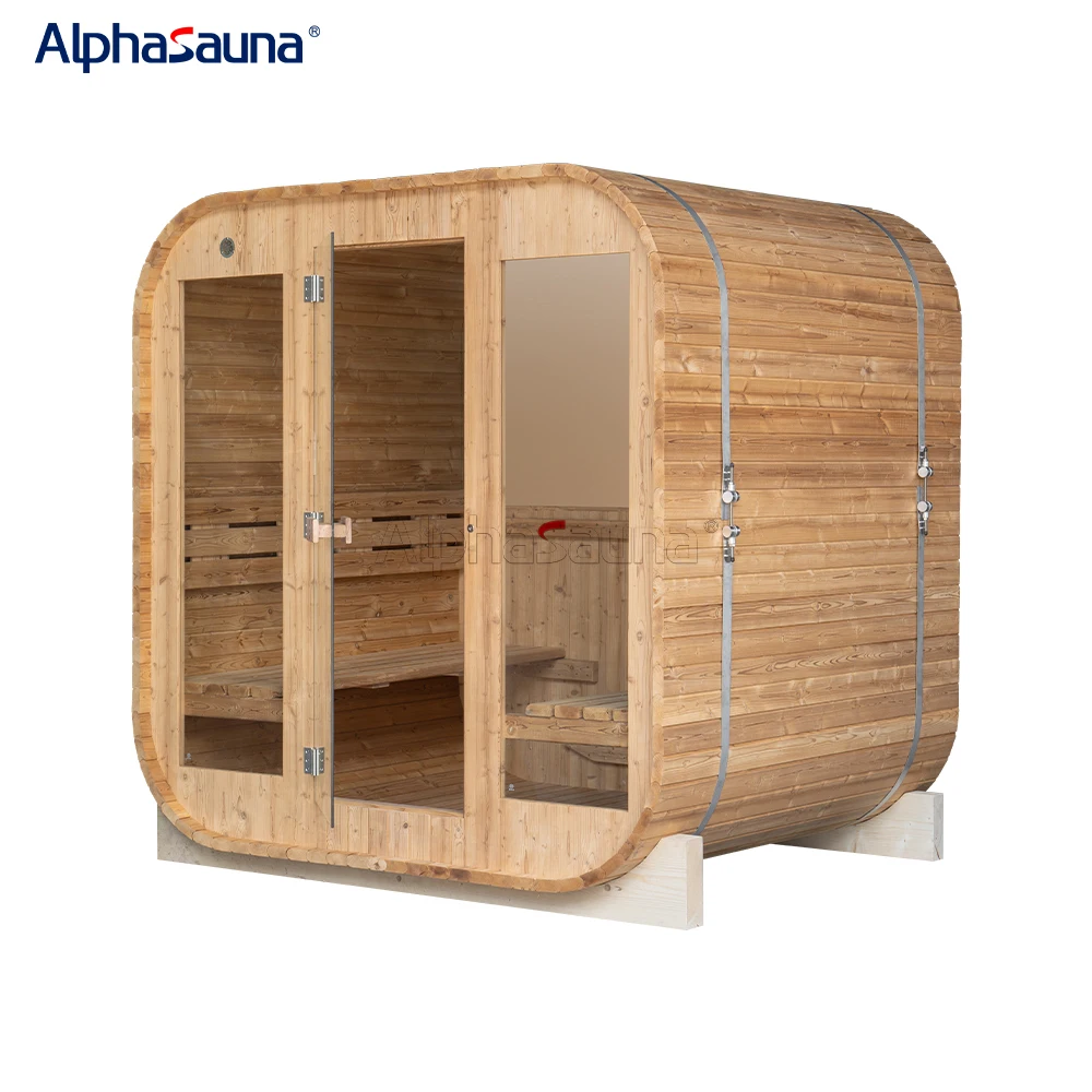 Outdoor Sauna And Rest Area Timber House Prefabricated Spa Tubs Sauna Rooms Out Bath tube