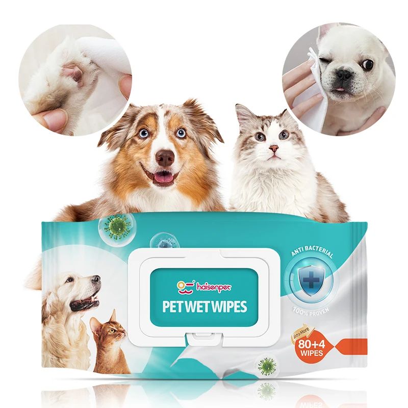 Custom Packaging  Alcohol-Free Formula Pet Glove High Cleaning Effectiveness Eco-friendly Pet Wipes