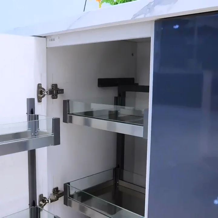 Невидимая угловая полка шкаф для хранения выдвижной ящик органайзер кухонная корзина волшебный угол