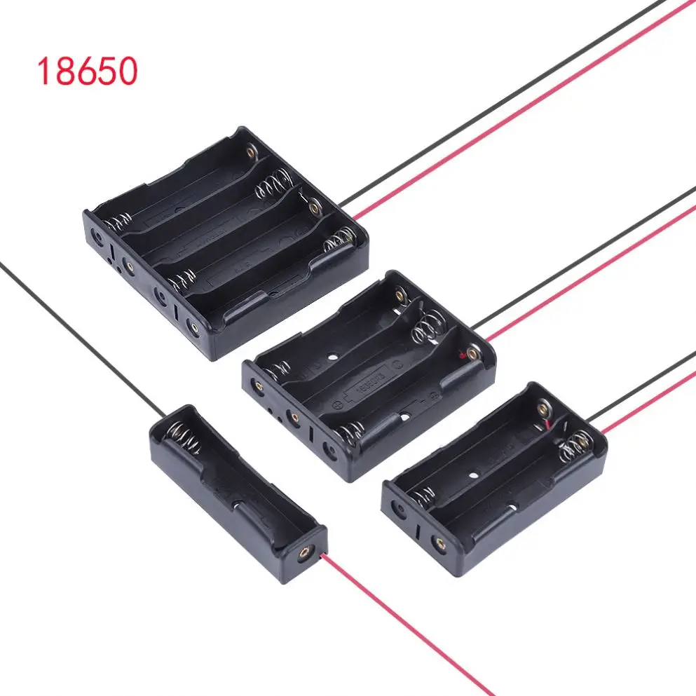 18650 Holder Rechargeable 3.7v Li-ion Batteries 1/2/3/4 Cell Plastic Case Storage Charger With Pin Lithium Battery Holder 18650