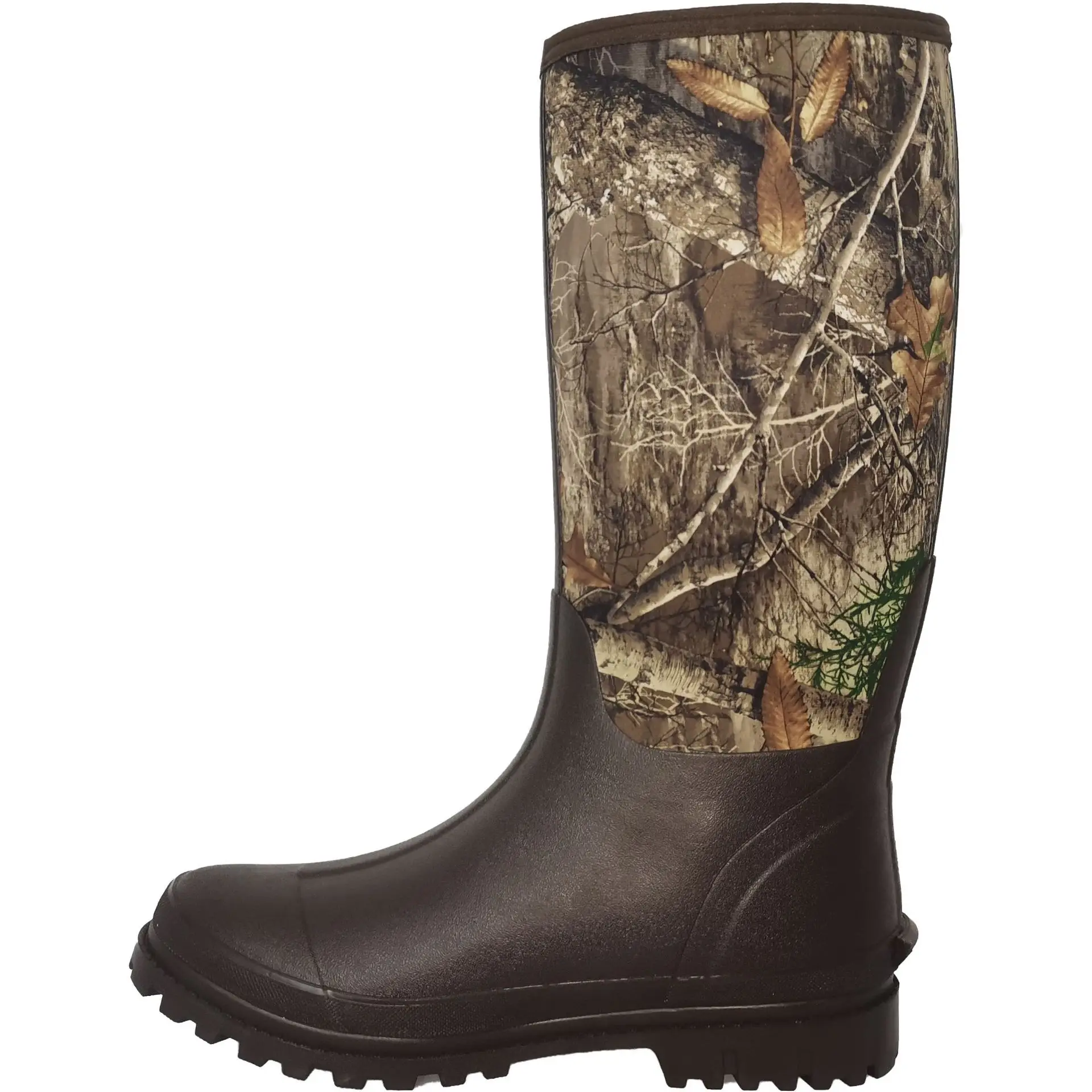 customize warm rugged neoprene outdoor rain boot camo printing rubber hunting boot muck chores mud booties knee high farm boots