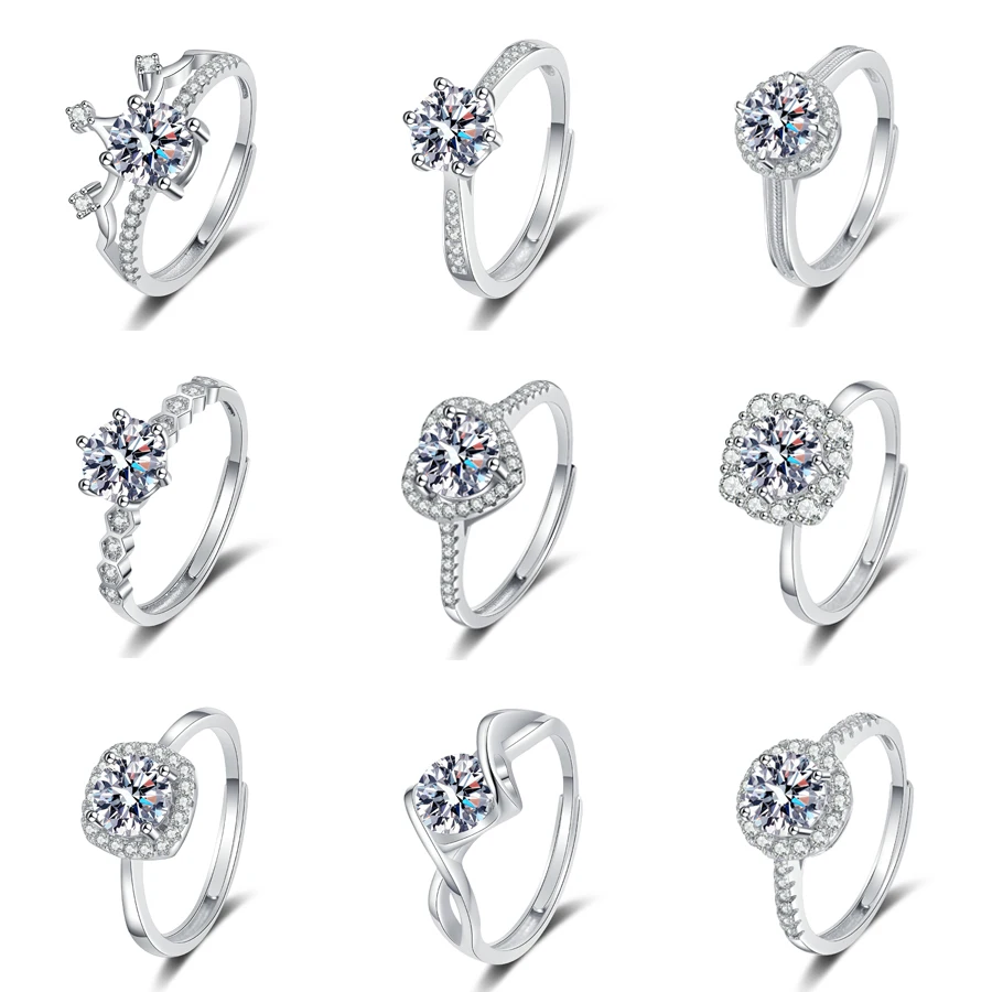 Hot Selling Wholesale Best Gift Fashion Open Adjustable White Gold Sun Flower Craw Prong Snake Princess  Ring for Women Girls