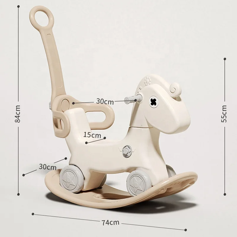 Wholesale cheap baby toys best-selling multi-functional baby rocking horse Inside the toy car can be moved with wheels and music