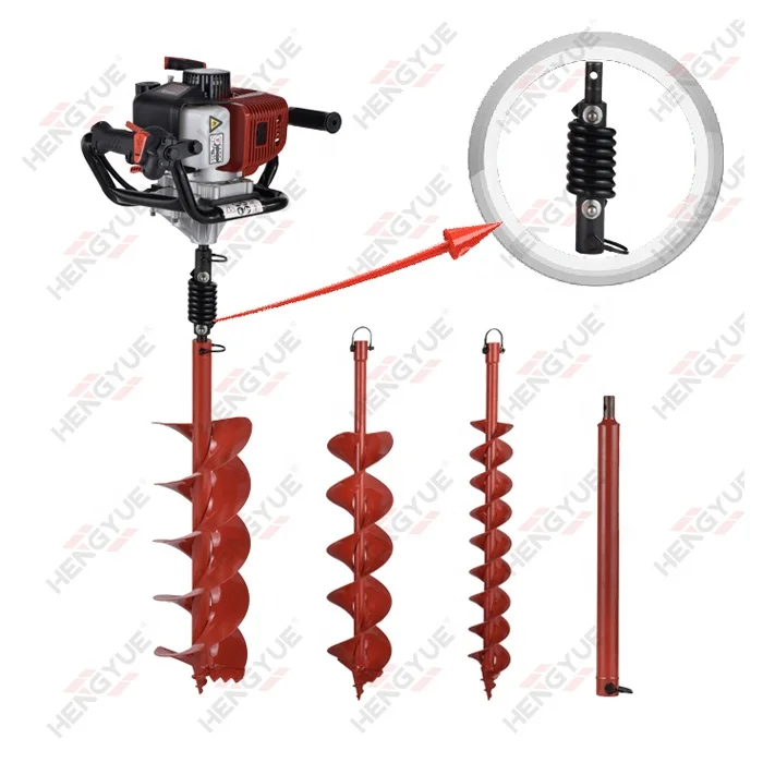 
modern agricultural tools 52cc earth drill hand operated auger hole digging machine 