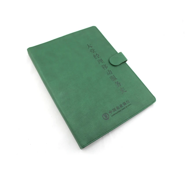 PU leather design 3 hole ring binder clip mechanism file folder A4