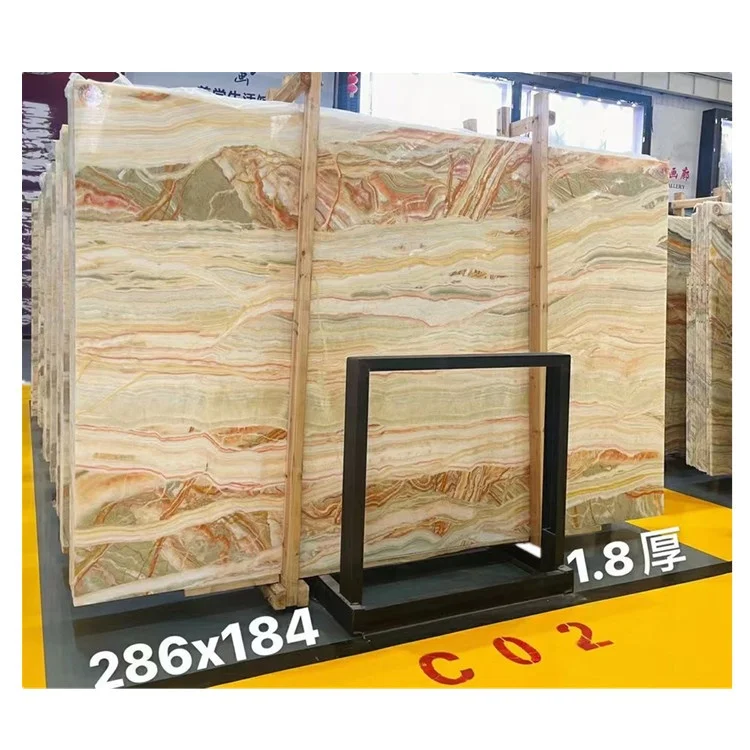 New Design book matched backlit panels rainbow onyx