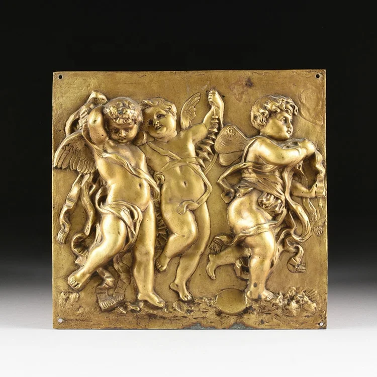 Garden Copper Decoration Bronze 3d Child Wall Relief Art Sculpture