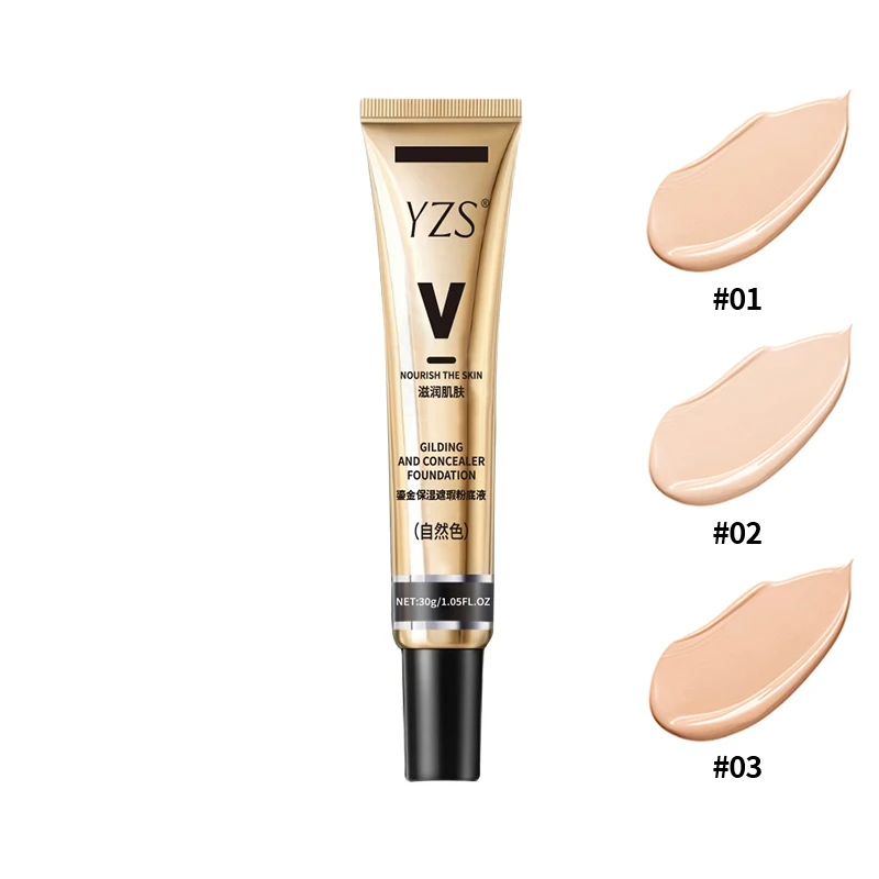 Оптовая продажа 2 в 1 жидкий Полностью покрывающий консилер основа увлажняющий скользящий Золотой шланг трубка частная марка слоновой кости белый праймер