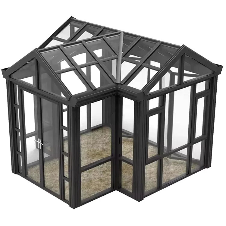 3M X 3M Brick 3X3 P Shaped Bespoke Conservatory Greenhouse Aluminum Edwardian Style Victorian Conservatory for Sale