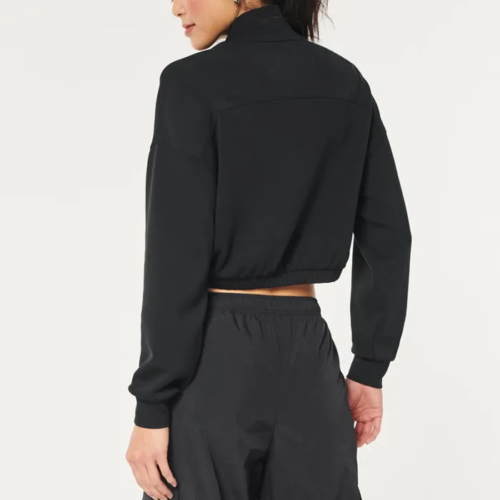 Custom Brand Wholesale High Quality Pullover Mockneck Quarter Zip Sweatshirt for Women