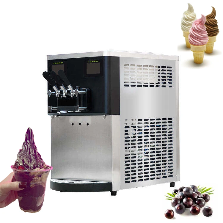Dual control Brazil Acai Top Frozen Yogurt Soft Serve Ice Cream Machine