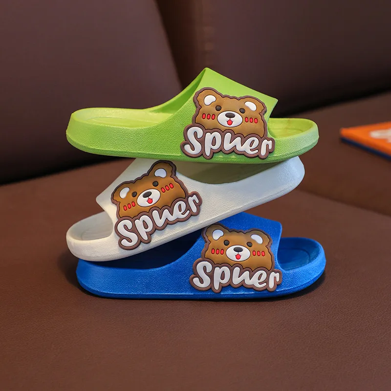 2025 Cute Cartoon Kids Slippers Summer Indoor Home Slippers for Boys and Girls for Bathroom and Swimming Use