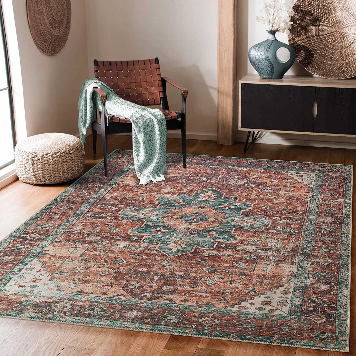 Large size Persian carpet ethnic style Printed carpet anti slip mat living room bedroom machine washable Tapis Prayer mat