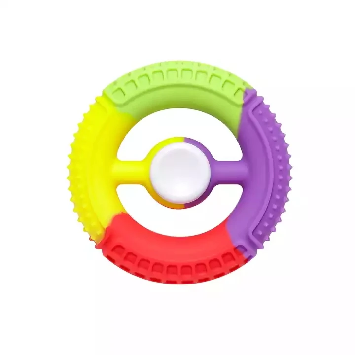 Squeeze Sensory Stress Relief fidget toys Pop Silicone Soft Grab Hand Grip Snap Ring Finger Spinning Snapper Fidget Toy