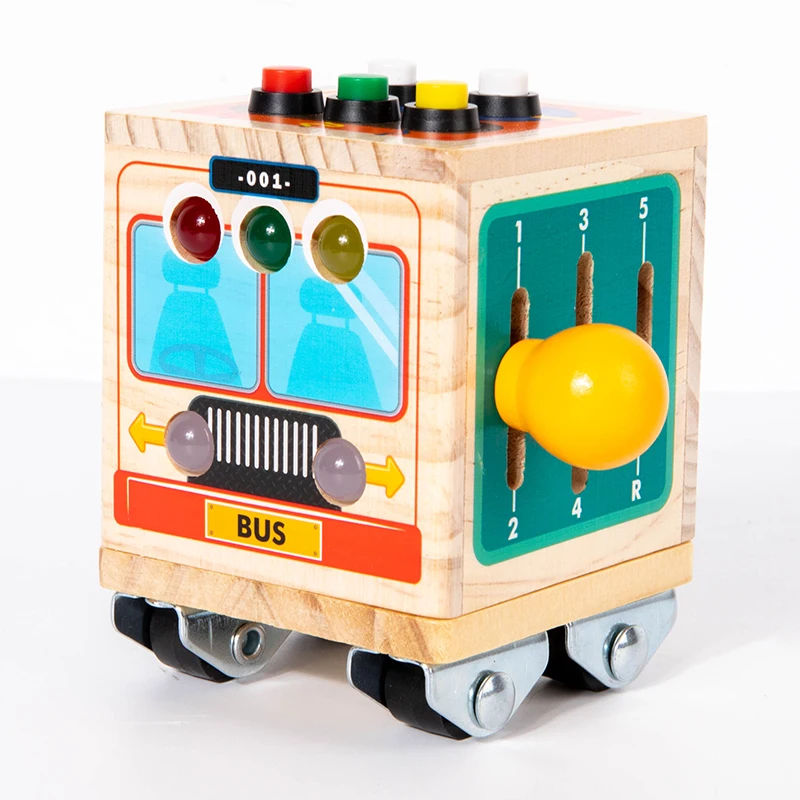 CPC CE EN71 Interactive Light up Busy Fidgets Toy STEM Wooedn Sensory Toys Driving LED Cube for Kids
