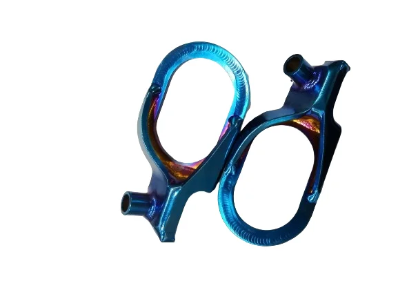 Titanium burnt blue  foot pegs for  Yamaha YZ65 2018-2023