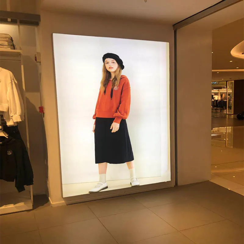 Wall Mount Aluminum Frame  Slim Backlit Led Frameless  Marquee Light Box