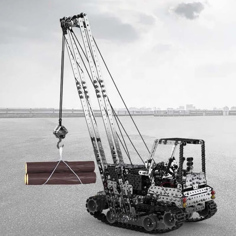 3D Metal Puzzle 1745PCS Metal Building Blocks Set Remote Control Crane Truck Model Engineering Car DIY Assembly Toys For Adults