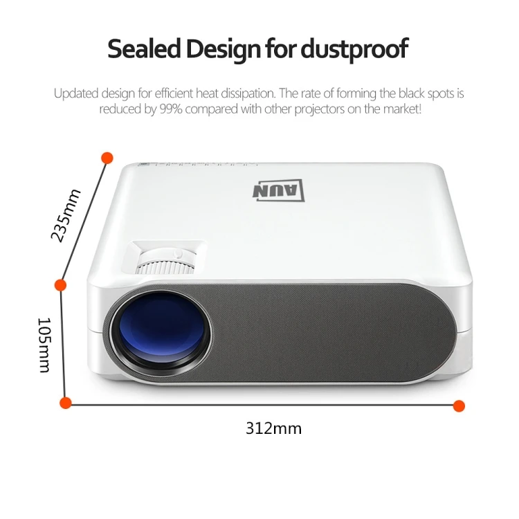  Портативный HD светодиодный проектор AUN AKEY6 5 8 дюйма 5500 люмен 1920x1080P с дистанционным