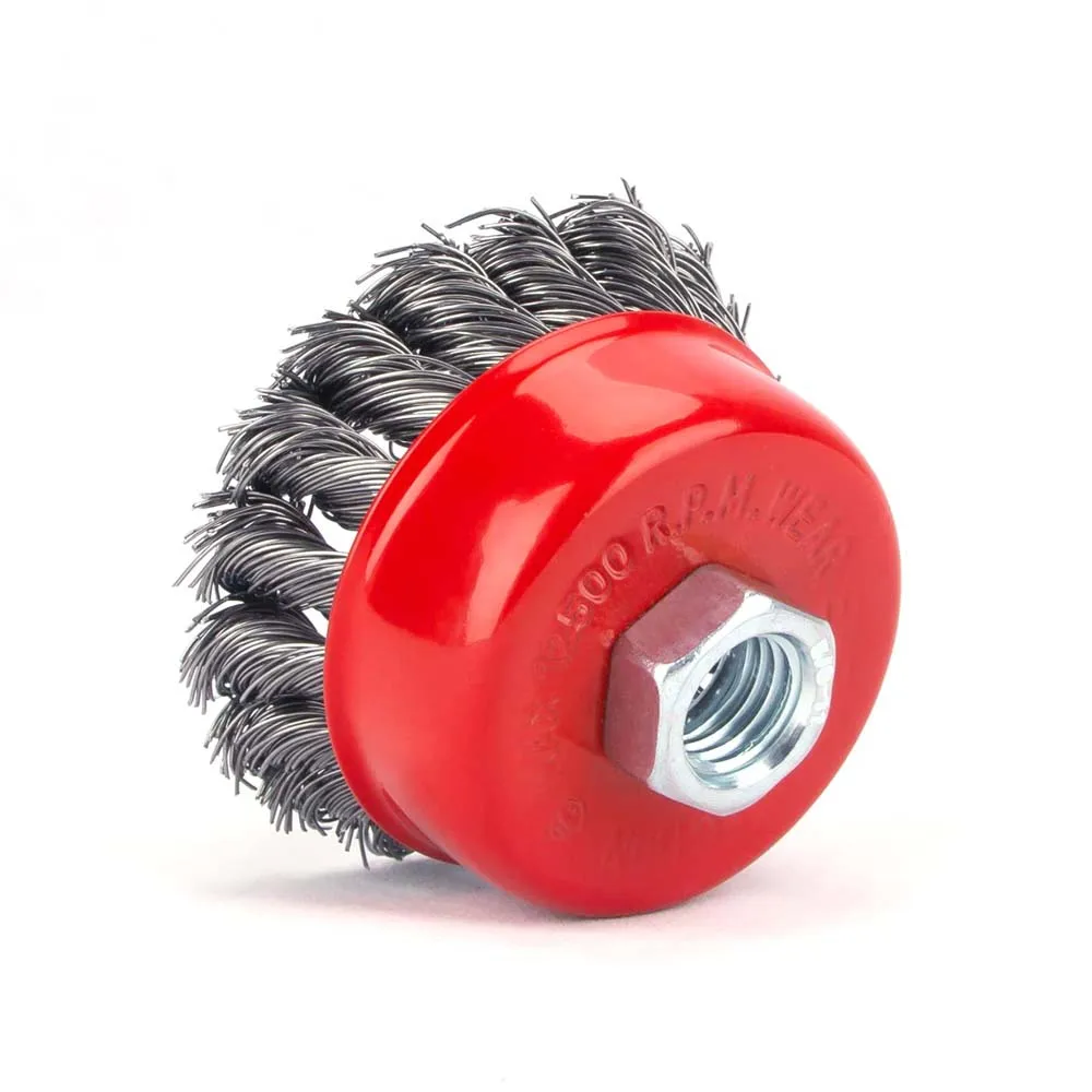 DELUN OEM Factory Durable Using 2.5 Inch 65mm Hardware Tools Steel Wire Crimped Cup Brush for Metal Polishing