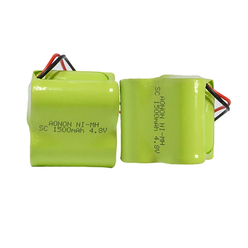 r/c race car & boat power battery ni-mh cylindrical rechargeable battery pack sc 4.8v 1500mah with wire & connector