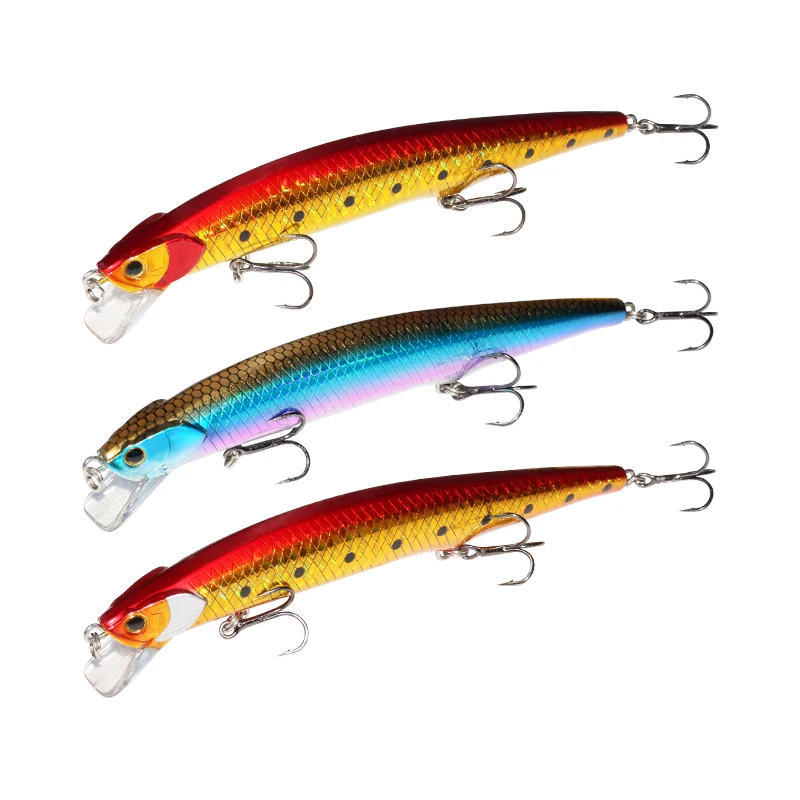Ilure Wholesale 14g 12.5cm Artificial Bionic ABS Plastic Hard Floating Fishing Lures, Floating Minnow Fishing Lure