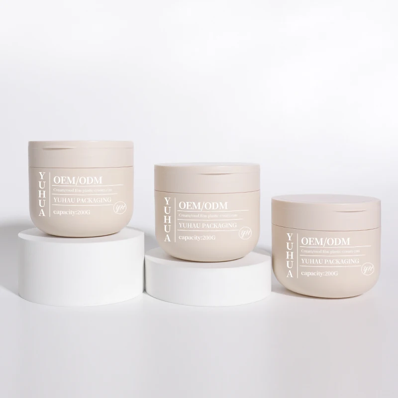 200g Plastic Body Butter Jars PP Scrub & Mud Film Container Refillable Cosmetic Jars for Face Cream & Skincare Products