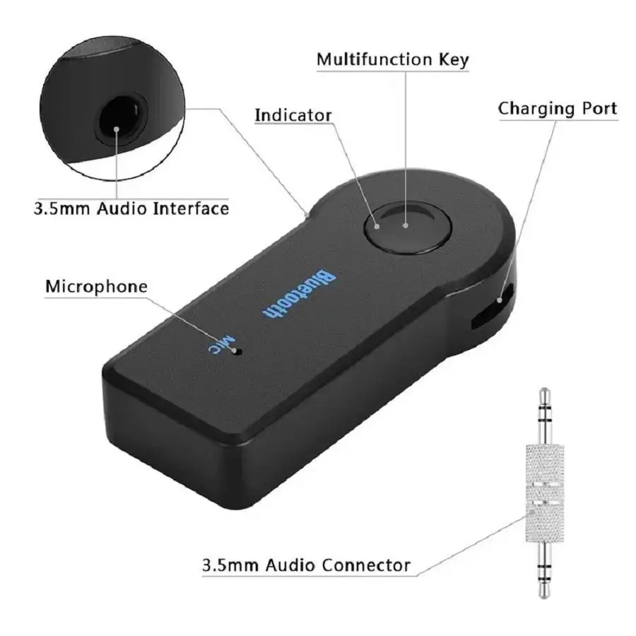 Mini 3.5mm Wireless USB Blue tooth Aux Stereo Audio Music Car Adapter music receiver support wireless blue tooth car kit