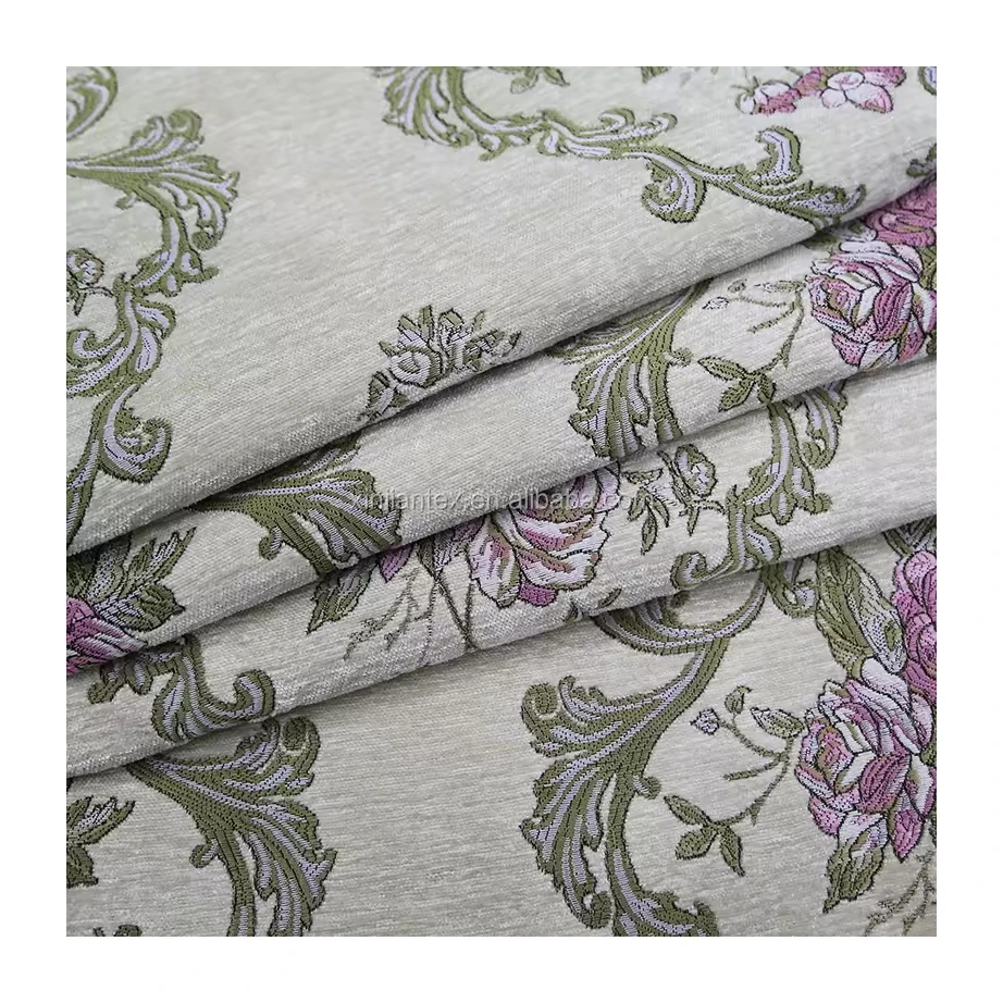 Luxurious brocade chenille jacquard fabric for garment