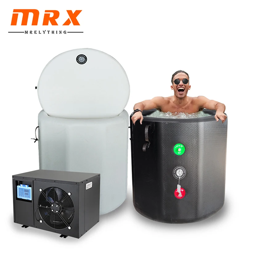 MRX OEM customized pvc inflatable ice bath recovery mega cooling unit plunge ice-bath tube with machine for recycle ice bath