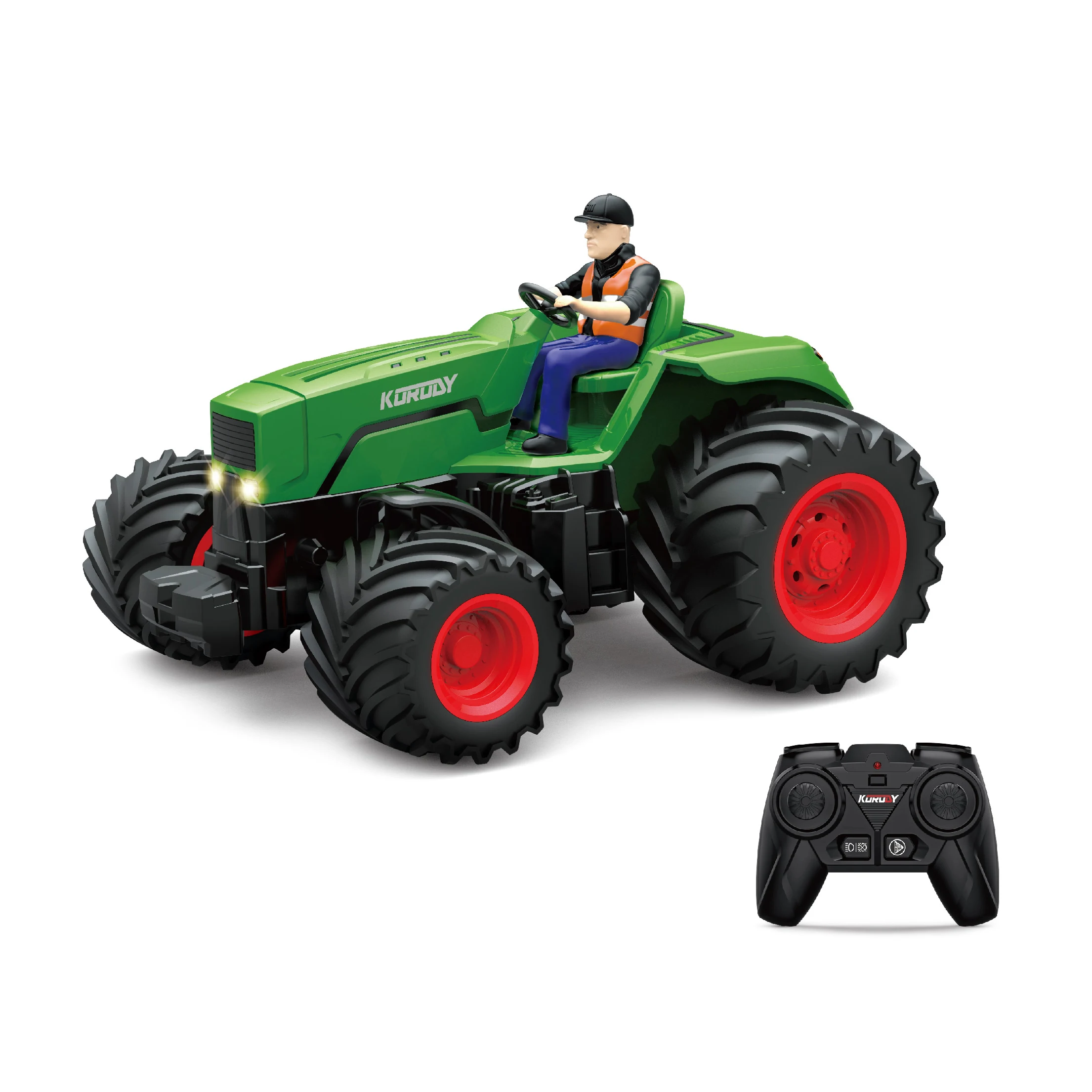 Hot Selling 6ch 1:24 Remote Control Tractor Toy Car Model With Lights Rc Farmer Car For Kids Boys
