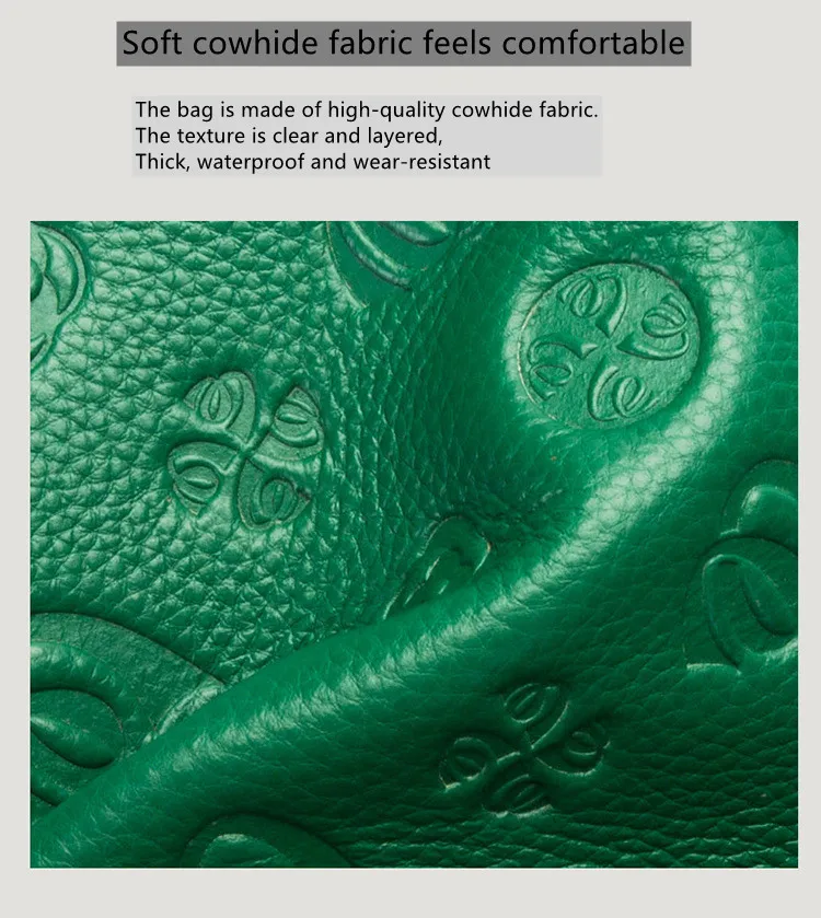 (customizable LOGO/embossable pattern) high quality embossed messenger bag genuine leather handbag