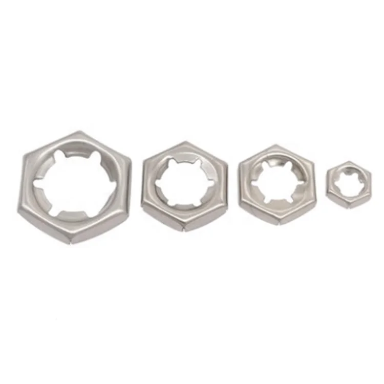 M4-24 Surface treatment plain silver stainless steel self-locking nut din7967