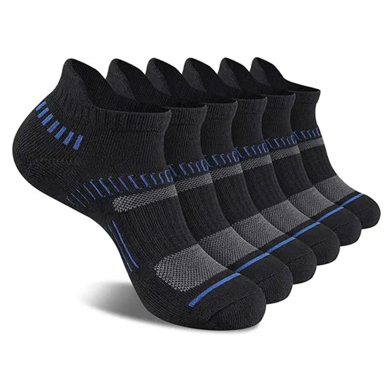 Wholesale Custom Cushioned Low Cut Tab Athletic Moisture Wicking Performance Running Sports Socks For Men