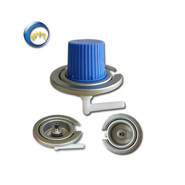 high quality portable gas stove aerosol valve with red caps with Butane camping cartridge gas stove valve BYU GROUP
