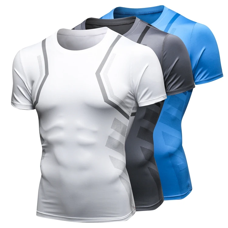 Mens Tights Sports Shirts Athletic Training Dry Fit Muscle Fit T Shirt  Fitness Gym Sport Clothes Men