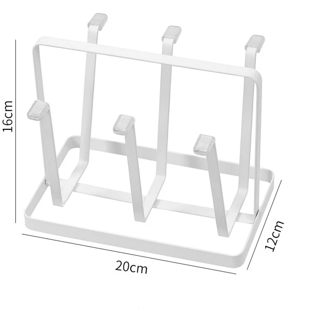 White Black Portable Mug Organizer Bottle Drying Holder Tree 6 Glass Cups Holder Non-Slip Metal Kitchen Rack