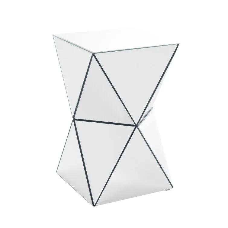 Modern irregularity creative mirror design side table  living room bedroom customized high quality silver diamond edge table