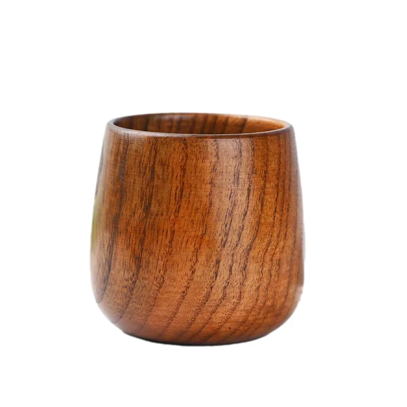 Chinese jujube wood potbelly cup Creative restaurant wooden tea cup Solid wood anti-hot tea cup