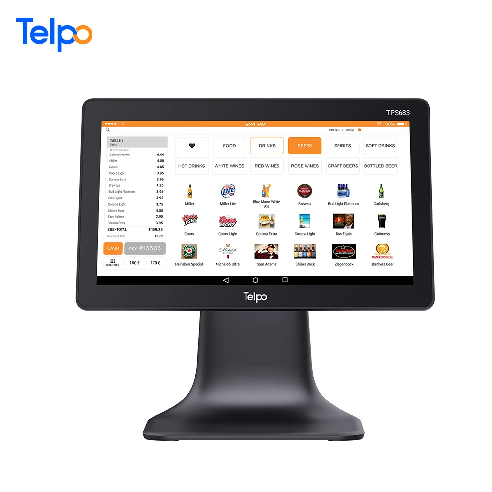 15.6-inch touch screen restaurant modern cashier equipment android 11 cash register for sale