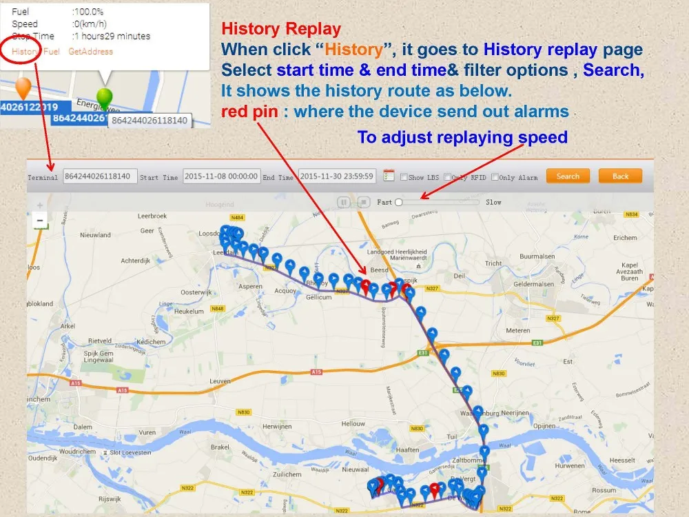 Online Advance GPS GPRS Dog Tracking System GPS Track Software APP for Car, Vehicle