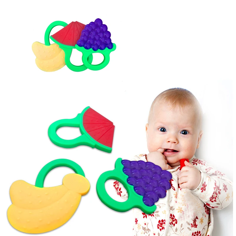 Wholesale Cute Cookie Teething Toys Silicone Infant Teething Brush Bpa Free Silicone Baby Teether