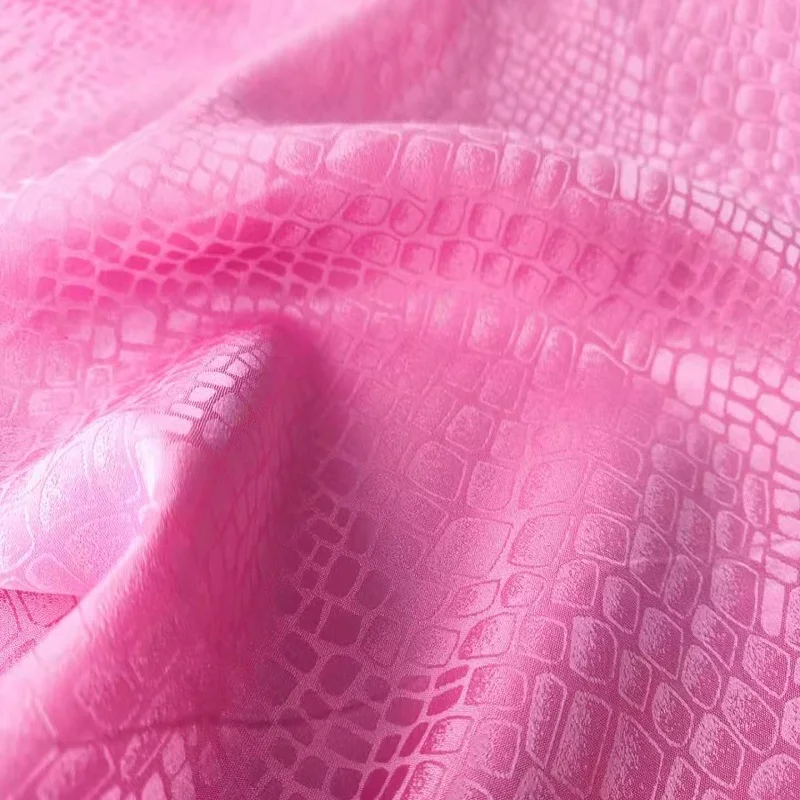 pink silk jacquard fabric 100% silk fabric silk jacquard weave
